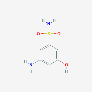 molecular formula C6H8N2O3S B14830028 3-Amino-5-hydroxybenzenesulfonamide 