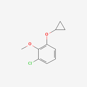 molecular formula C10H11ClO2 B14830106 1-Chloro-3-cyclopropoxy-2-methoxybenzene 