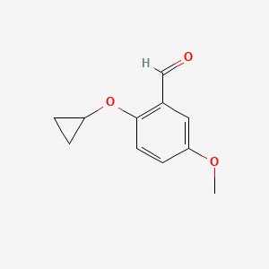 molecular formula C11H12O3 B14830162 2-Cyclopropoxy-5-methoxybenzaldehyde 