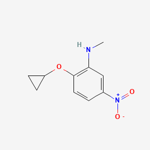 molecular formula C10H12N2O3 B14830353 2-Cyclopropoxy-N-methyl-5-nitroaniline 