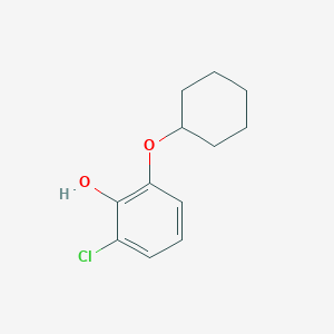 molecular formula C12H15ClO2 B14830467 2-Chloro-6-(cyclohexyloxy)phenol 