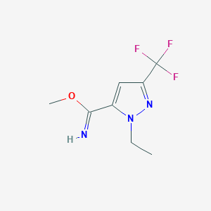 molecular formula C8H10F3N3O B1483070 methyl 1-ethyl-3-(trifluoromethyl)-1H-pyrazole-5-carbimidate CAS No. 2098107-40-3