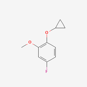 molecular formula C10H11FO2 B14830770 1-Cyclopropoxy-4-fluoro-2-methoxybenzene 