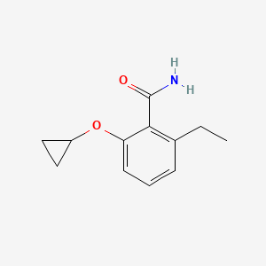 molecular formula C12H15NO2 B14830789 2-Cyclopropoxy-6-ethylbenzamide 