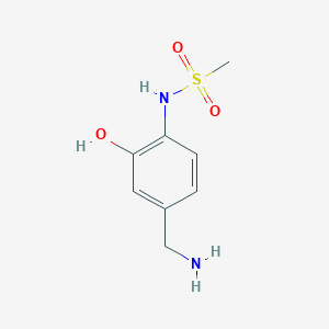 molecular formula C8H12N2O3S B14830825 N-(4-(Aminomethyl)-2-hydroxyphenyl)methanesulfonamide 
