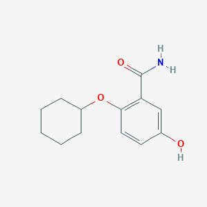 molecular formula C13H17NO3 B14831056 2-(Cyclohexyloxy)-5-hydroxybenzamide 