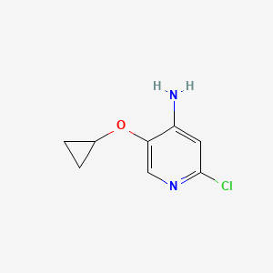 molecular formula C8H9ClN2O B14831206 2-Chloro-5-cyclopropoxypyridin-4-amine 