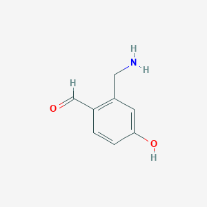 molecular formula C8H9NO2 B14831222 2-(Aminomethyl)-4-hydroxybenzaldehyde 