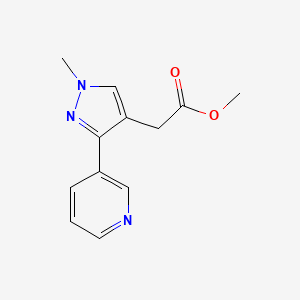 molecular formula C12H13N3O2 B1483132 methyl 2-(1-methyl-3-(pyridin-3-yl)-1H-pyrazol-4-yl)acetate CAS No. 2097973-38-9