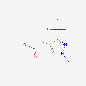 molecular formula C8H9F3N2O2 B1483140 methyl 2-(1-methyl-3-(trifluoromethyl)-1H-pyrazol-4-yl)acetate CAS No. 2098087-71-7