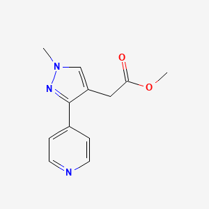 molecular formula C12H13N3O2 B1483174 methyl 2-(1-methyl-3-(pyridin-4-yl)-1H-pyrazol-4-yl)acetate CAS No. 2098078-62-5