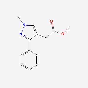 molecular formula C13H14N2O2 B1483182 methyl 2-(1-methyl-3-phenyl-1H-pyrazol-4-yl)acetate CAS No. 2098139-37-6