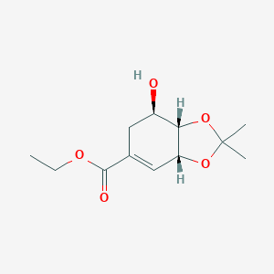 molecular formula C12H18O5 B148319 Ethyl 3,4-O-isopropylideneshikimate CAS No. 136994-78-0