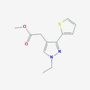 molecular formula C12H14N2O2S B1483204 methyl 2-(1-ethyl-3-(thiophen-2-yl)-1H-pyrazol-4-yl)acetate CAS No. 2097986-40-6