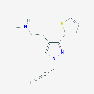 molecular formula C13H15N3S B1483221 N-methyl-2-(1-(prop-2-yn-1-yl)-3-(thiophen-2-yl)-1H-pyrazol-4-yl)ethan-1-amine CAS No. 2098139-88-7