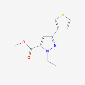 molecular formula C11H12N2O2S B1483249 methyl 1-ethyl-3-(thiophen-3-yl)-1H-pyrazole-5-carboxylate CAS No. 2098041-02-0