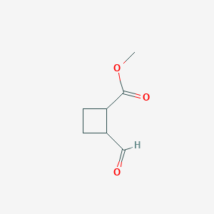 molecular formula C7H10O3 B148325 Methyl 2-formylcyclobutane-1-carboxylate CAS No. 129740-69-8