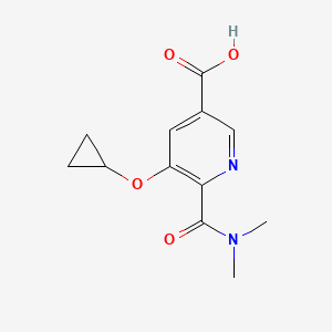 molecular formula C12H14N2O4 B14832646 5-Cyclopropoxy-6-(dimethylcarbamoyl)nicotinic acid 