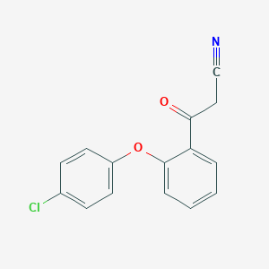 molecular formula C15H10ClNO2 B148327 3-[2-(4-Chlorophenoxy)phenyl]-3-oxopropanenitrile CAS No. 136562-69-1