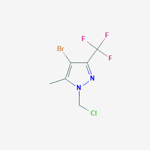 molecular formula C6H5BrClF3N2 B1483274 4-bromo-1-(chloromethyl)-5-methyl-3-(trifluoromethyl)-1H-pyrazole CAS No. 2091123-45-2