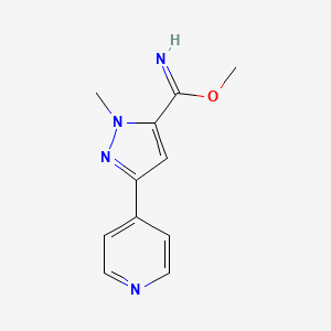 molecular formula C11H12N4O B1483300 methyl 1-methyl-3-(pyridin-4-yl)-1H-pyrazole-5-carbimidate CAS No. 2098103-50-3