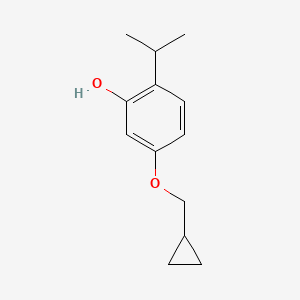 molecular formula C13H18O2 B14833131 5-(Cyclopropylmethoxy)-2-isopropylphenol 