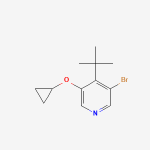 molecular formula C12H16BrNO B14833717 3-Bromo-4-tert-butyl-5-cyclopropoxypyridine 