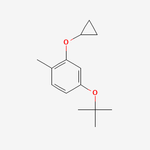 molecular formula C14H20O2 B14833722 4-Tert-butoxy-2-cyclopropoxy-1-methylbenzene 