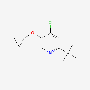 molecular formula C12H16ClNO B14833757 2-Tert-butyl-4-chloro-5-cyclopropoxypyridine 