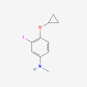 molecular formula C10H12INO B14833769 4-Cyclopropoxy-3-iodo-N-methylaniline 