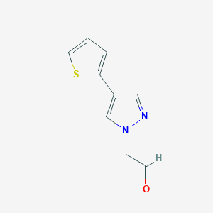 molecular formula C9H8N2OS B1483436 2-(4-(thiophen-2-yl)-1H-pyrazol-1-yl)acetaldehyde CAS No. 2091592-79-7
