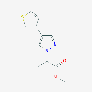 molecular formula C11H12N2O2S B1483519 methyl 2-(4-(thiophen-3-yl)-1H-pyrazol-1-yl)propanoate CAS No. 2098139-09-2