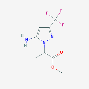 molecular formula C8H10F3N3O2 B1483531 methyl 2-(5-amino-3-(trifluoromethyl)-1H-pyrazol-1-yl)propanoate CAS No. 2097987-68-1