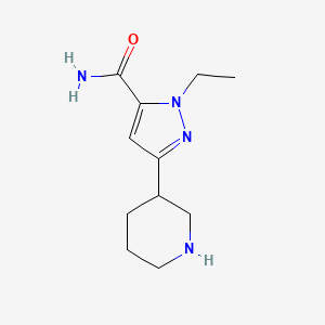molecular formula C11H18N4O B1483568 1-ethyl-3-(piperidin-3-yl)-1H-pyrazole-5-carboxamide CAS No. 2092489-75-1
