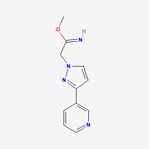 molecular formula C11H12N4O B1483617 methyl 2-(3-(pyridin-3-yl)-1H-pyrazol-1-yl)acetimidate CAS No. 2098070-25-6