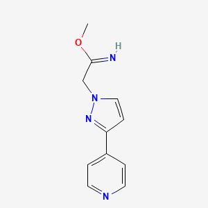 molecular formula C11H12N4O B1483630 methyl 2-(3-(pyridin-4-yl)-1H-pyrazol-1-yl)acetimidate CAS No. 2098109-53-4