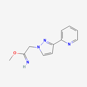 molecular formula C11H12N4O B1483662 methyl 2-(3-(pyridin-2-yl)-1H-pyrazol-1-yl)acetimidate CAS No. 2098006-05-2