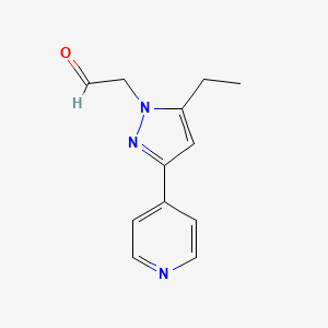 molecular formula C12H13N3O B1483689 2-(5-ethyl-3-(pyridin-4-yl)-1H-pyrazol-1-yl)acetaldehyde CAS No. 2097964-33-3