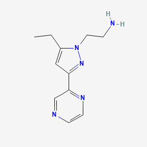 2-(5-ethyl-3-(pyrazin-2-yl)-1H-pyrazol-1-yl)ethan-1-amine