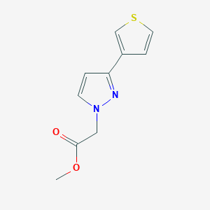 molecular formula C10H10N2O2S B1483750 methyl 2-(3-(thiophen-3-yl)-1H-pyrazol-1-yl)acetate CAS No. 2098105-66-7