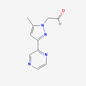 2-(5-methyl-3-(pyrazin-2-yl)-1H-pyrazol-1-yl)acetaldehyde