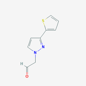 2-(3-(thiophen-2-yl)-1H-pyrazol-1-yl)acetaldehyde