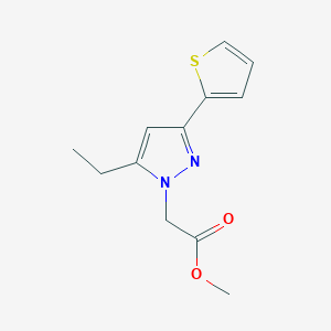 methyl 2-(5-ethyl-3-(thiophen-2-yl)-1H-pyrazol-1-yl)acetate
