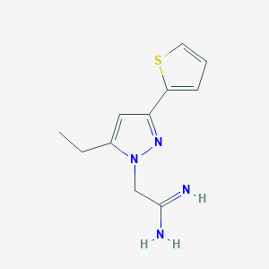 2-(5-ethyl-3-(thiophen-2-yl)-1H-pyrazol-1-yl)acetimidamide