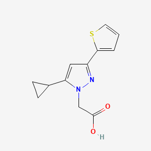 2-(5-cyclopropyl-3-(thiophen-2-yl)-1H-pyrazol-1-yl)acetic acid