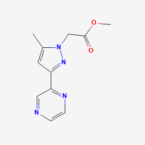 methyl 2-(5-methyl-3-(pyrazin-2-yl)-1H-pyrazol-1-yl)acetate