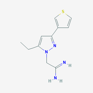 2-(5-ethyl-3-(thiophen-3-yl)-1H-pyrazol-1-yl)acetimidamide