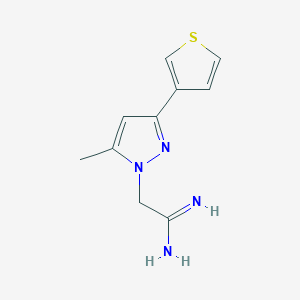 2-(5-methyl-3-(thiophen-3-yl)-1H-pyrazol-1-yl)acetimidamide