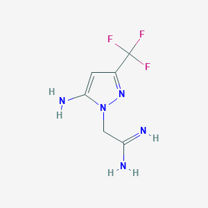 molecular formula C6H8F3N5 B1483827 2-(5-氨基-3-(三氟甲基)-1H-吡唑-1-基)乙酰亚胺 CAS No. 2091121-92-3