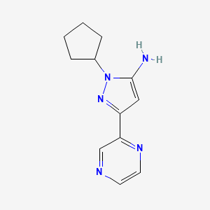 1-cyclopentyl-3-(pyrazin-2-yl)-1H-pyrazol-5-amine